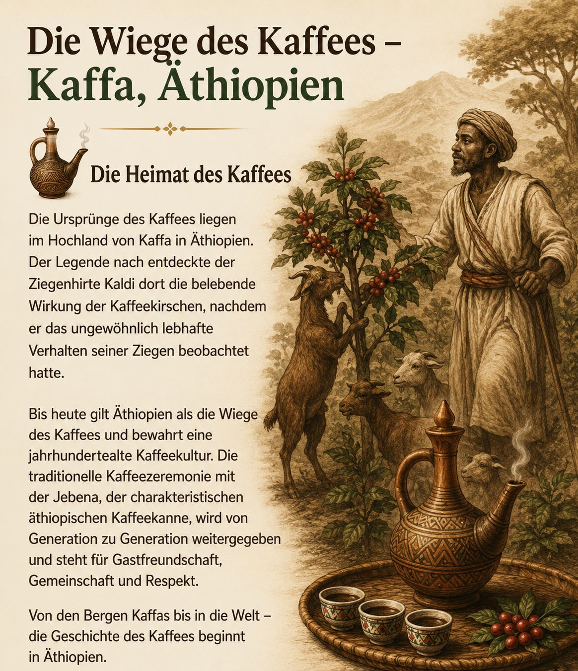 Kaldi und die Entdeckung des Kaffees in Äthiopien