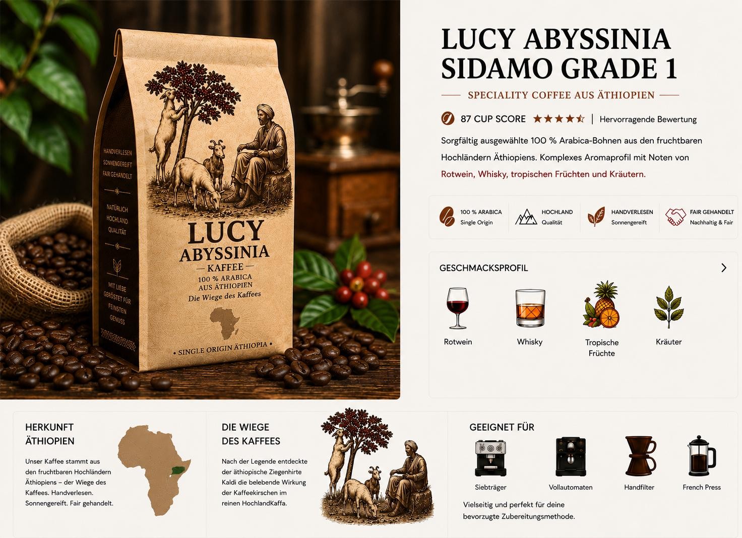 Lucy Abyssinia Sidamo Grade 1 Informationen